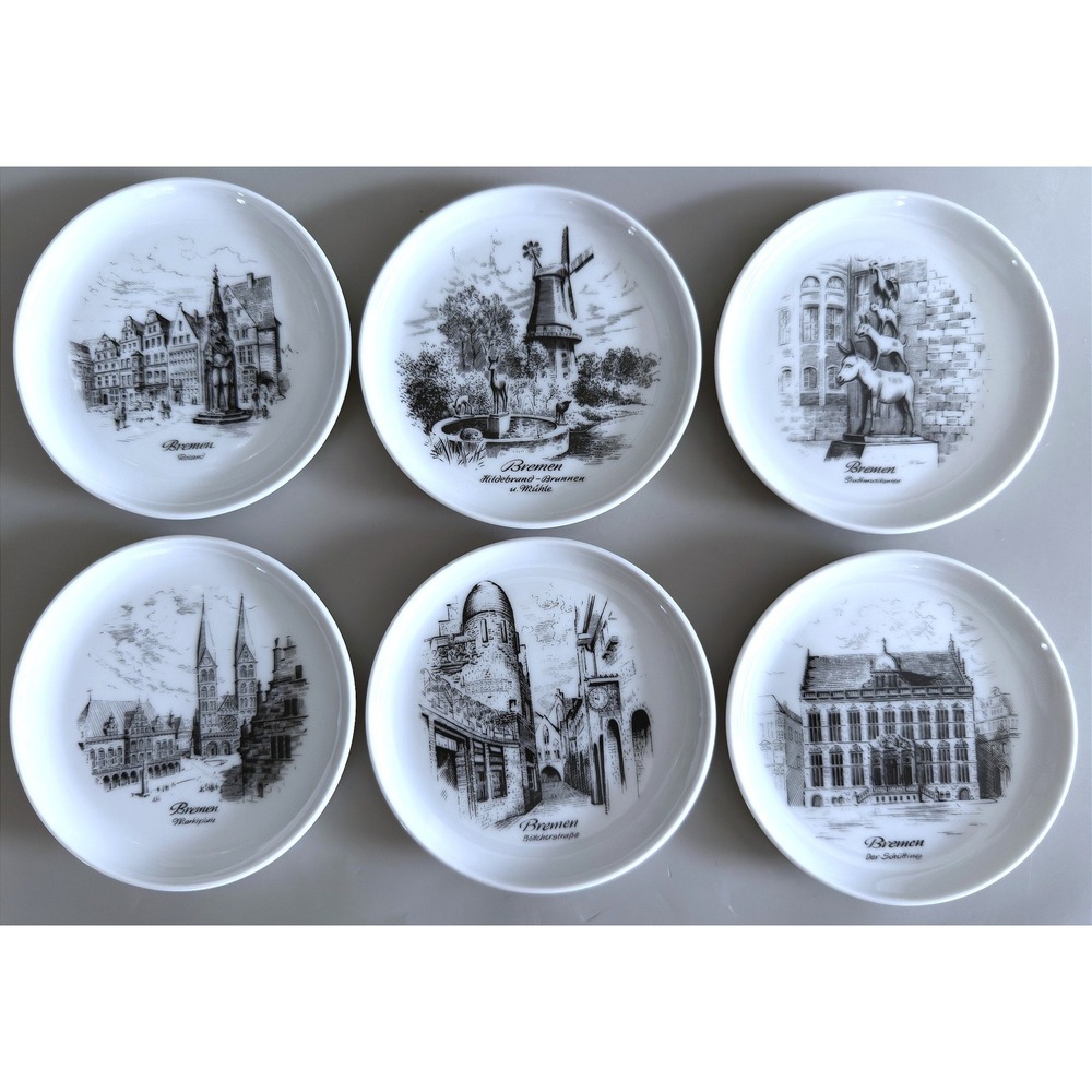 Kaiser Bremen Germany Porcelain Mini Plates Set of 6 – 4" Vintage